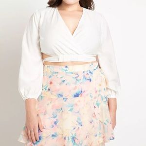 Eloquii - white crop top with waist strap BNWT Size 14